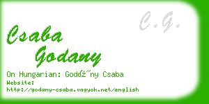 csaba godany business card